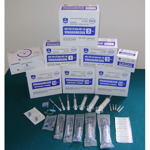 Bơm Tiêm 1cc 3cc 5cc 10cc hộp 100 cây, 20cc hộp 50 cây, 50cc hộp 25 cây