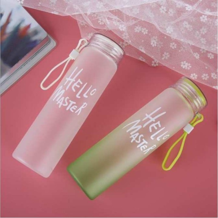 Bình Đựng Nước ❤️ 𝑭𝑹𝑬𝑬𝑺𝑯𝑰𝑷 ❤️ Bình Nước Hello Master 480ml, Chất Liệu Thủy Tinh