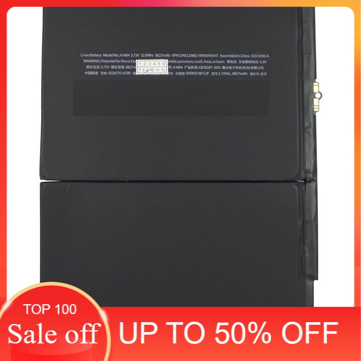 Sale off Pin thay thế cho máy  IPAD 5 - ipad AIR 1 - A1484 - 8820mAh