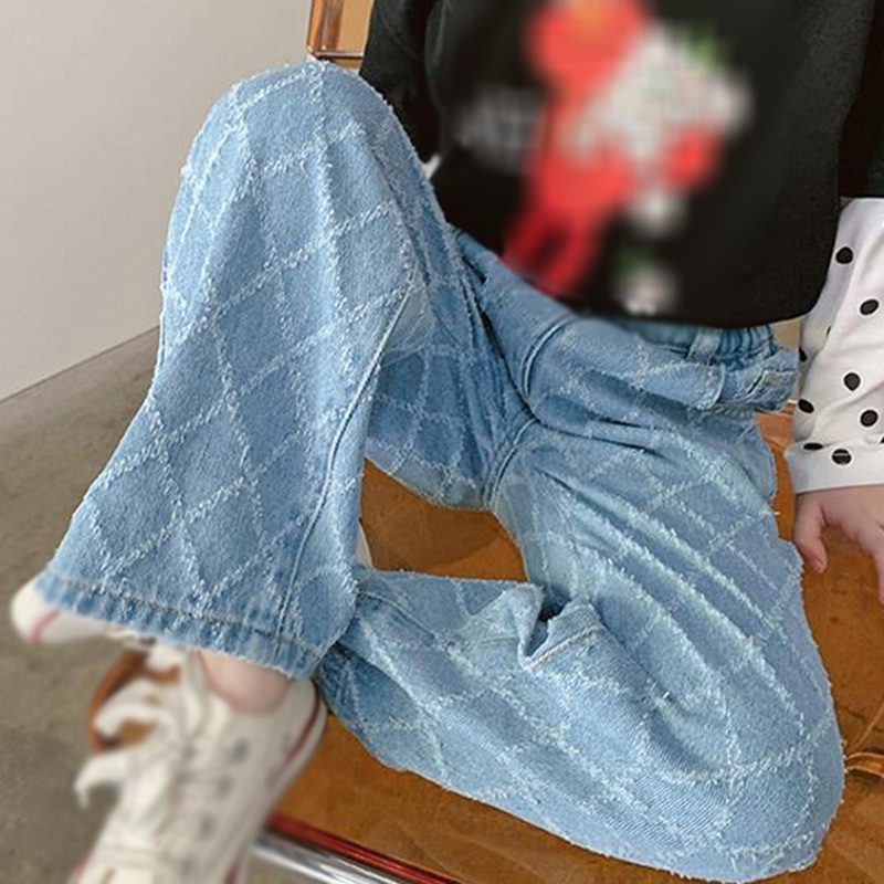 Quần Dài Họa Tiết Ca Rô Phong Cách Hàn Quốc Cho Bé Gái