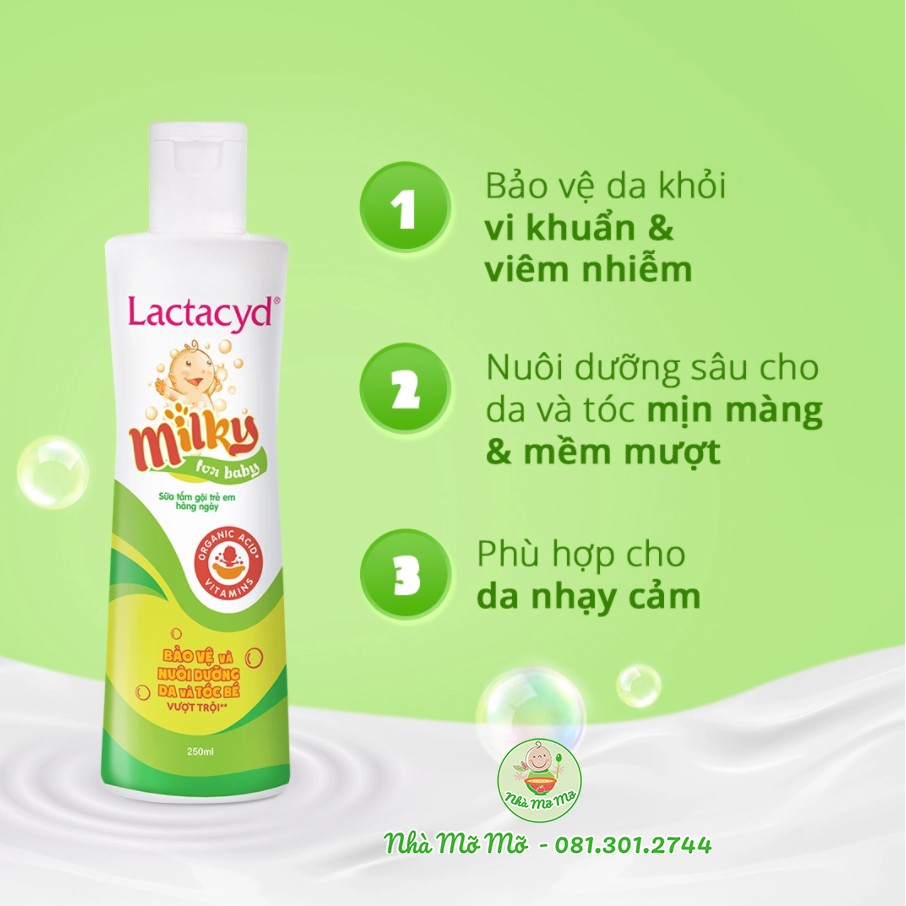 Lactacyd Milky 250ml Sữa Tắm Gội Cho Bé  - Nhà Mỡ Mỡ