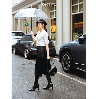 Blazer croptop ngắn tay CCHAT