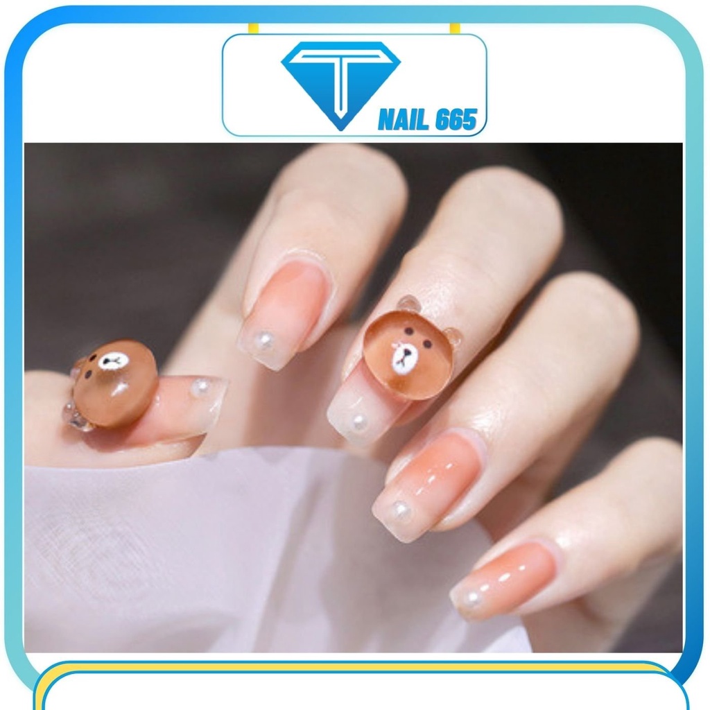 Charm gấu , thỏ nâu , Charm trang trí gắn móng nail