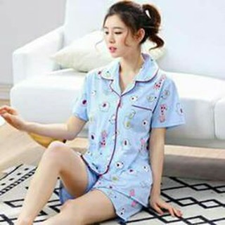 Bộ đồ pyjama, đồ ngủ cộc tay cute cho nữ trẻ trung, thoáng mát