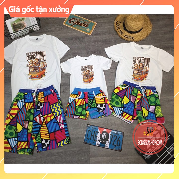 Set Đi Biển Gia Đình Ấn Tượng - Đủ Size Nguyên Bộ (DDB57) Áo thun giá sỉ