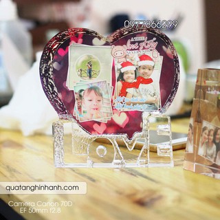 in ảnh lên pha lê chữ Love