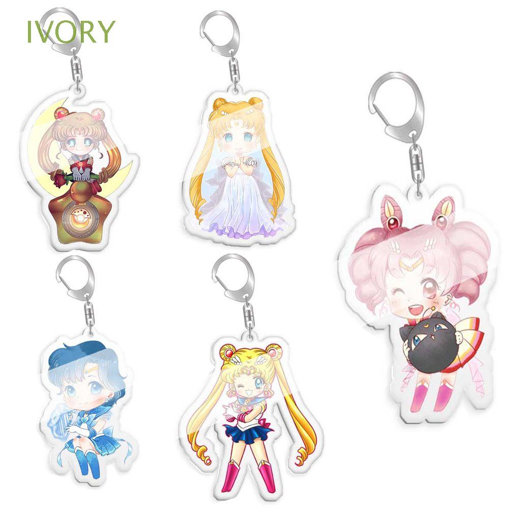 Móc khóa hai mặt bằng acrylic hình Sailor Moon dễ thương