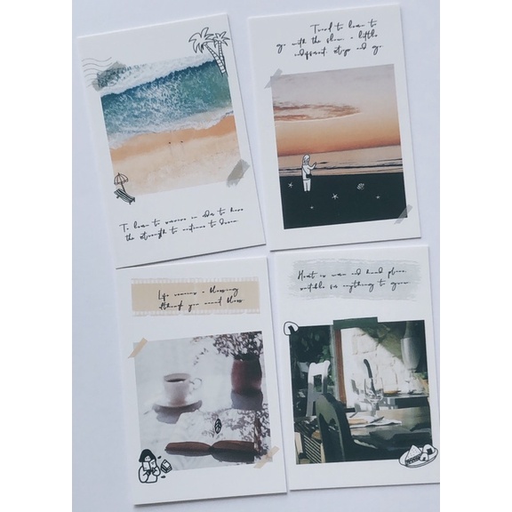 Set 28 tấm LOMO CARD polaroid trang trí xinh xắn nhiều họa tiết theo chủ đề bưu thiếp mini postcard