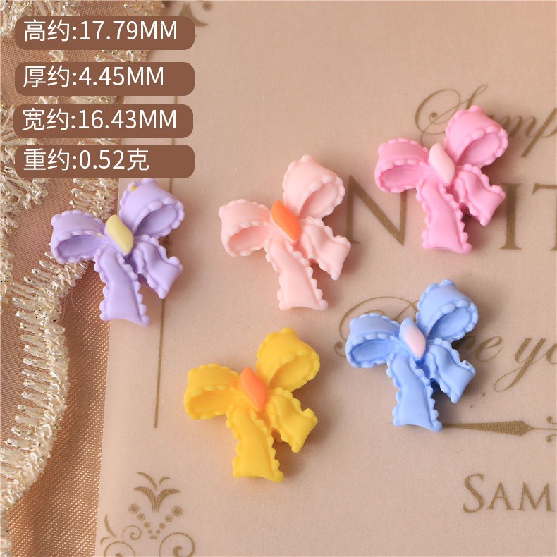 Charm (C296) slime/ Dụng Cụ Charm Trang Trí Hình [Ko Keo &amp; Nút] Nơ Nhiều Màu &amp; Kiểu Dáng