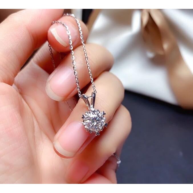 Thời trang bông tuyết mạ PT950 vòng kim cương bông tai vòng cổ trang sức thiết lập