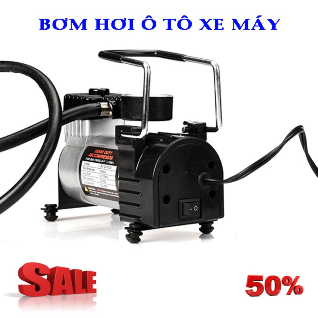 Máy Bơm Hơi Mini Dành Cho Xe Máy, Ô Tô12V,Bơm Nén Khí Mini