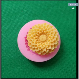 Khuôn silicone hoa nổi 4d hoa thược dược 4.8 cm