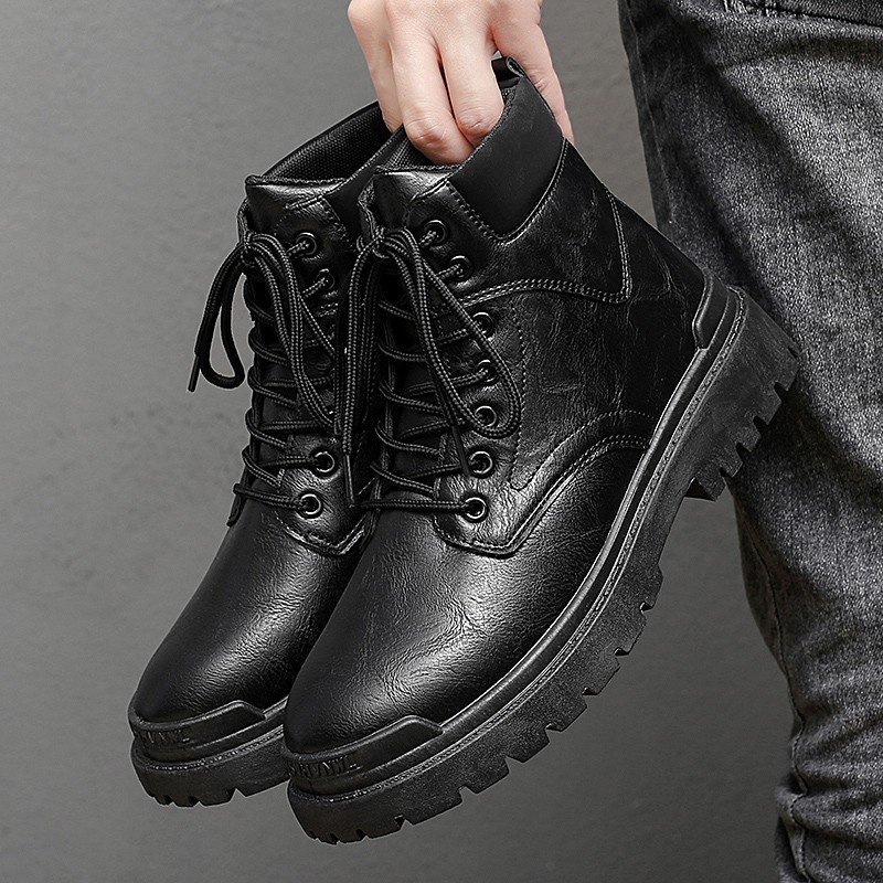 Giày bốt chelsea da cổ cao thời trang cho nam