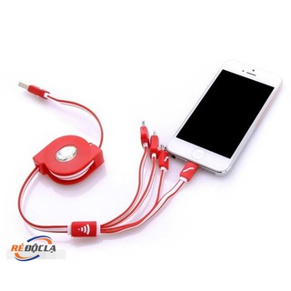 Cáp sạc đa năng 4 đầu dây rút
