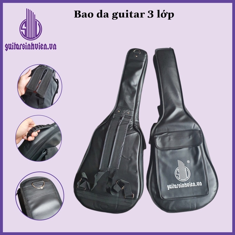 Bao da guitar 3 lớp chống nước - Có quay đeo chắc chắn - Cao 106cm - Tặng pick Alice khi đặt hàng