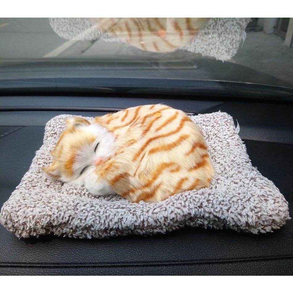 Cún mèo than hoạt tính khử mùi xe ô tô, trang trí taplo xe hơi có tiếng kêu dễ thương size lớn 21x28cm