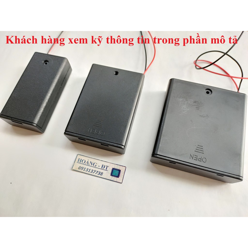 Đế pin tiểu AA 2A nối tiếp có nắp đậy và công tắc