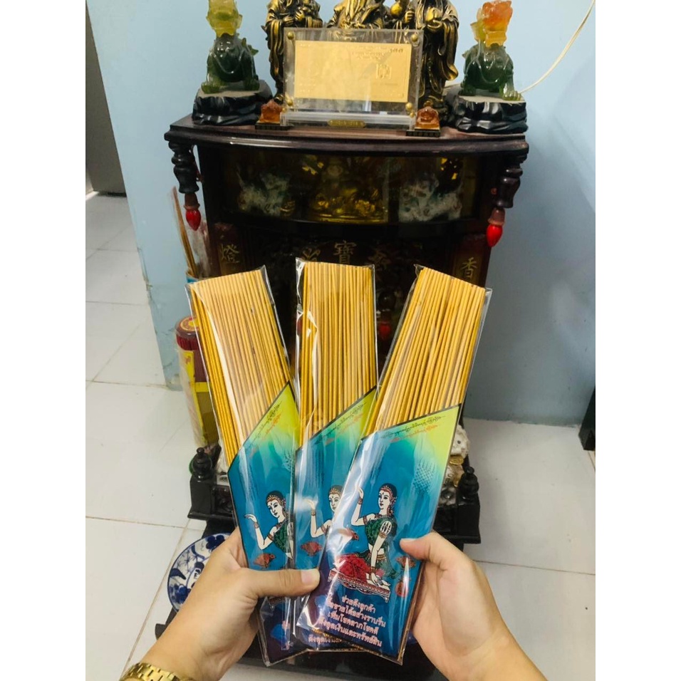 3 bó nhang thần tài chiêu lộc - kéo khách kinh doanh tốt 79 cây cuốn tàn