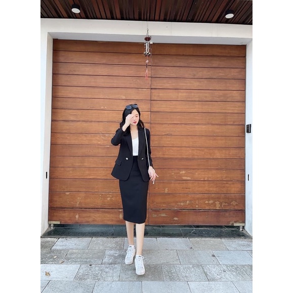 Chân váy bút chì vest