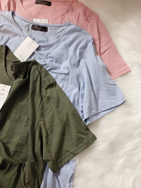 Áo túi ngực form lỡ xuất Nhật