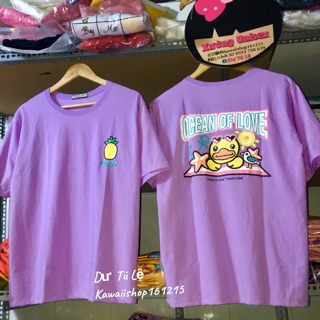 Áo thun tay lỡ màu tím (SỈ 37K)ảnh thật kèm clip quay form rộng duck ocean of love