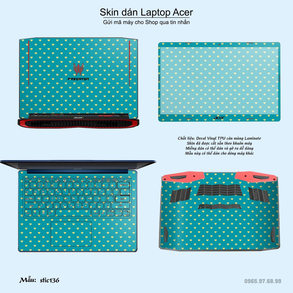Skin dán Laptop Acer in hình Hoa văn sticker nhiều mẫu 22 (inbox mã máy cho Shop)