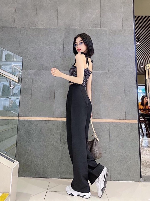 Áo 2 dây ruy băng hoa nhún - Z5U | BigBuy360 - bigbuy360.vn