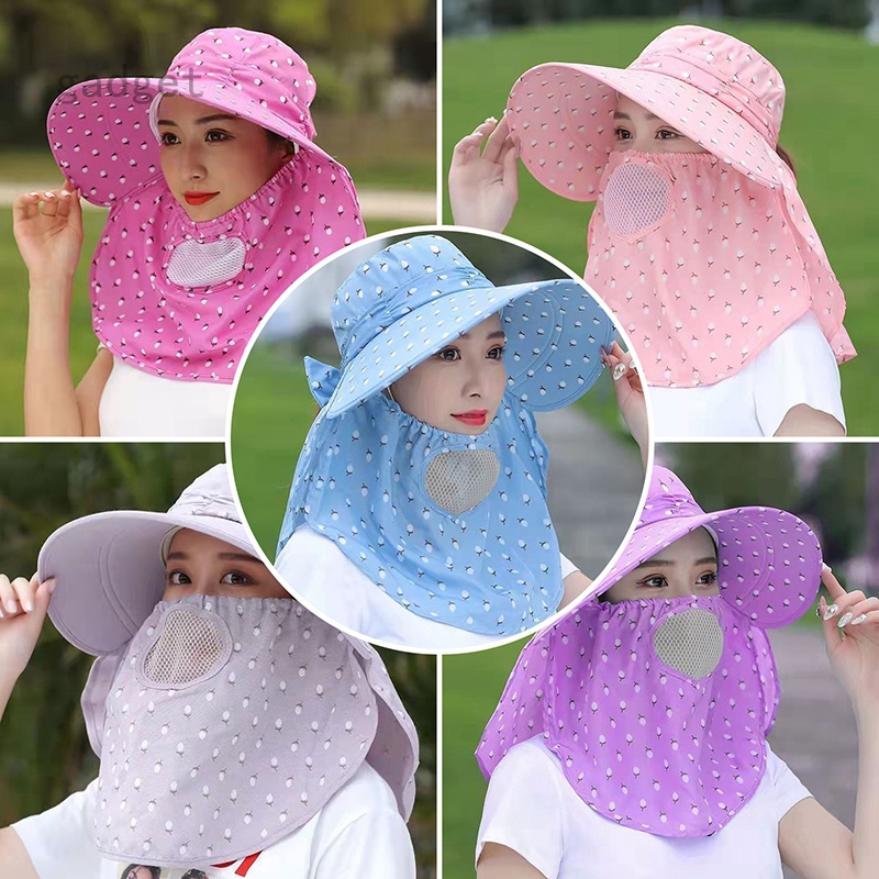 Nón Đội Đầu Che Phủ Mặt Chống Nắng In Họa Tiết Dành Cho Nữ Sử Dụng Ngoài Trời