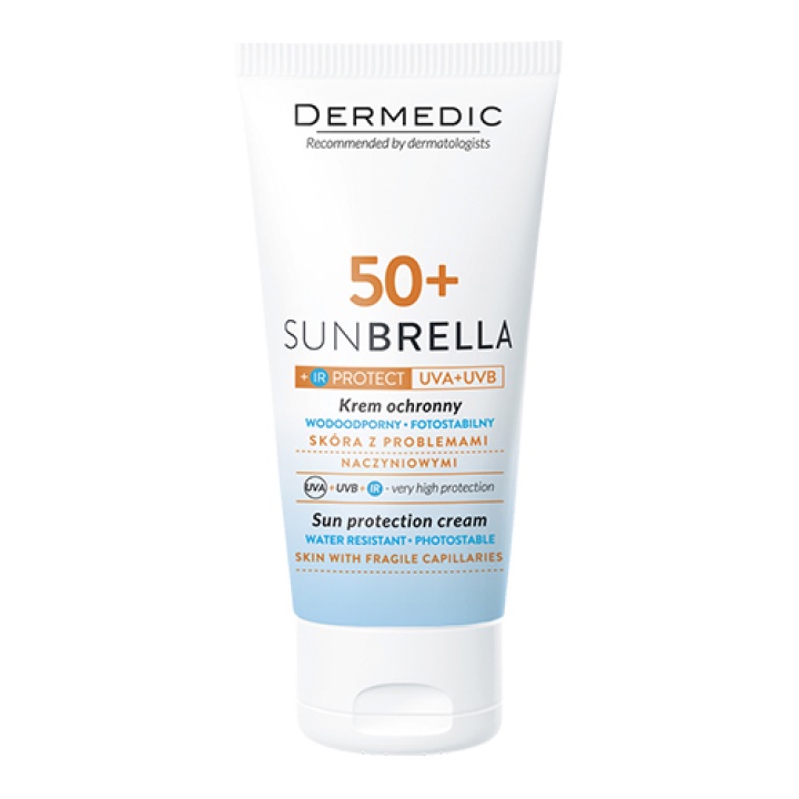 Kem Chống Nắng Da Nhạy Cảm, Giãn Mao Mạch DERMEDIC SUNBRELLA SPF50+ Sun Protection Cream Fragile