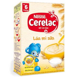 Bột ăn dặm Nestle Cerelac lúa mì - Gạo lức & sữa mẫu mới