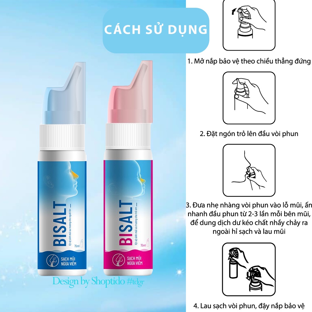 Xịt mũi Bisalt KENTEK PHARMA cho người lớn và trẻ em 75ml NPP Tido88