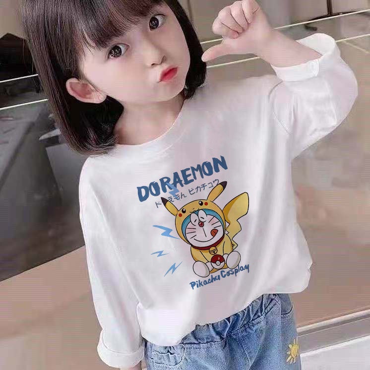 Áo Thun Trắng Tay Dài Bằng 100% Cotton Nguyên Chất Hàng Mới Phiên Bản Hàn Quốc Năm 2021 Dành Cho Bé Gái