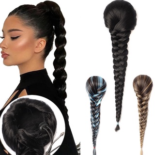 Bím tóc đuôi ngựa WIGSIN 18'' bằng sợi tổng hợp chịu nhiệt cao có dây rút tiện dụng cho nữ
