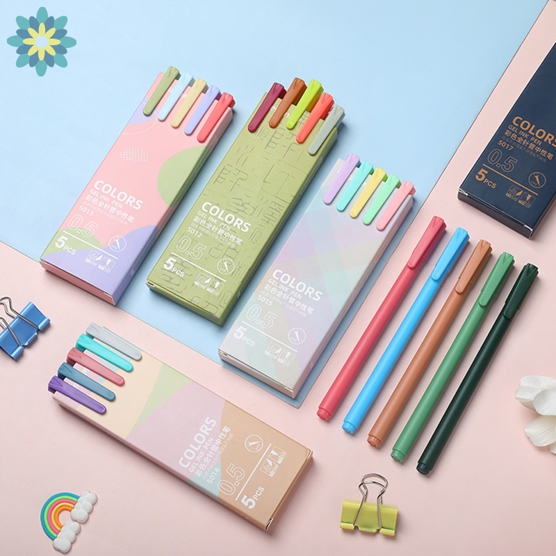 Bút mực gel màu macaron ngòi 0.5mm phong cách cổ điển