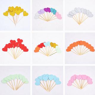 Set 10 Thẻ Giấy Lấp Lánh Trang Trí Bánh Kem