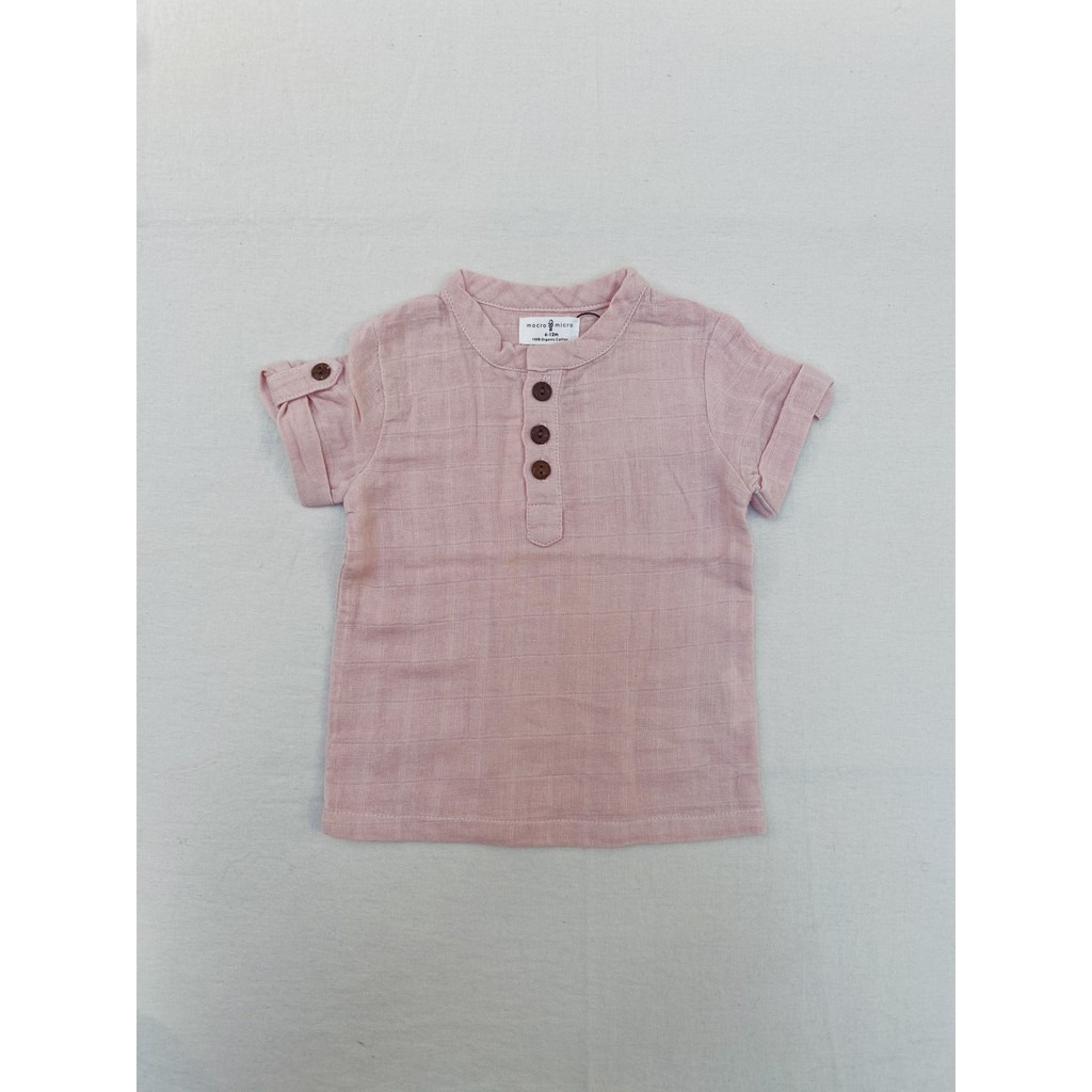 Muslin Leon Shirt (Áo Nam Henley Vải Xô Organic Cotton)