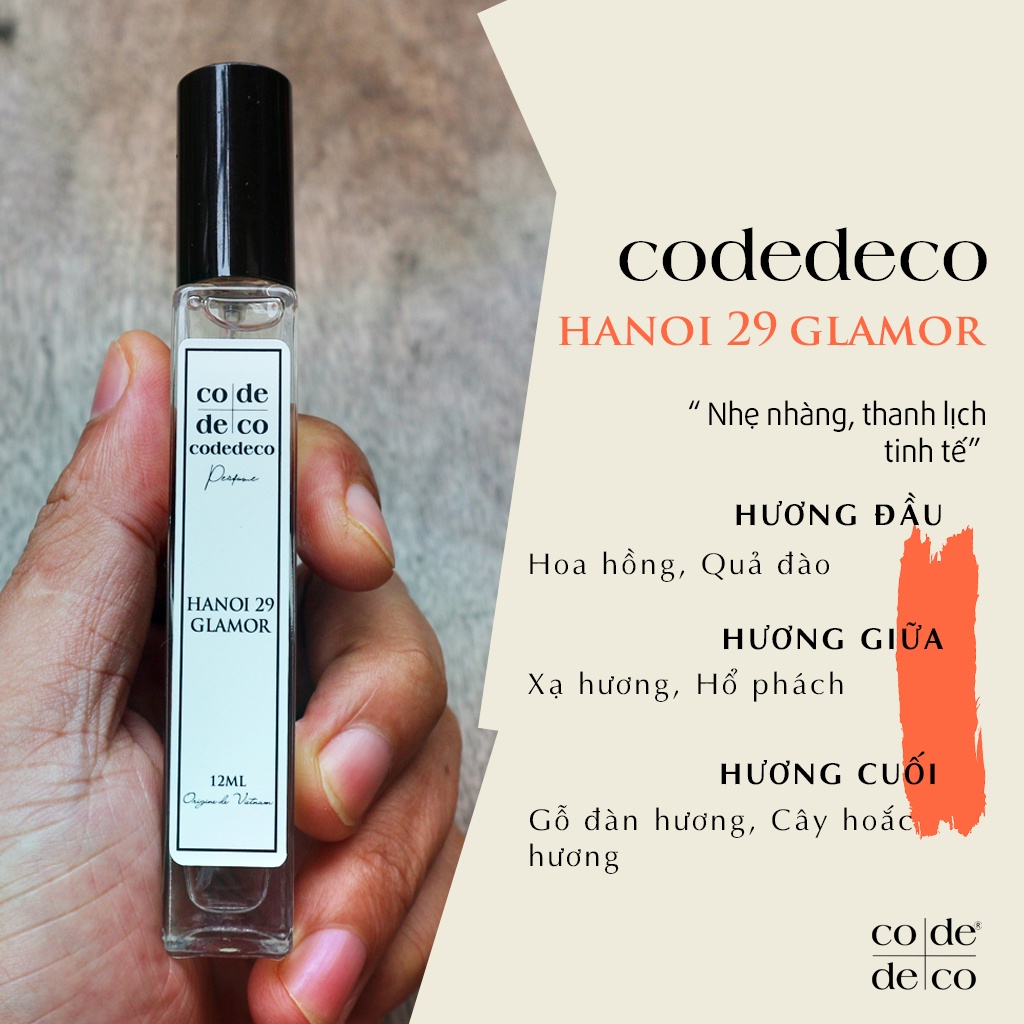 Tinh dầu nước hoa nữ CODEDECO Hanoi 29 Glamor 10ml Nhẹ Nhàng, Thanh Lịch, Tinh Tế | BigBuy360 - bigbuy360.vn