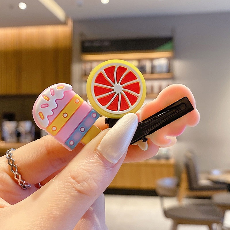 Set 10 kẹp tóc họa tiết hoạt hình phong cách Hàn Quốc cho bé gái