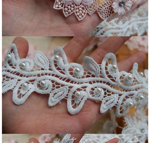 Dải Lụa Polyester Viền Ren 3d Trang Trí Áo Cưới