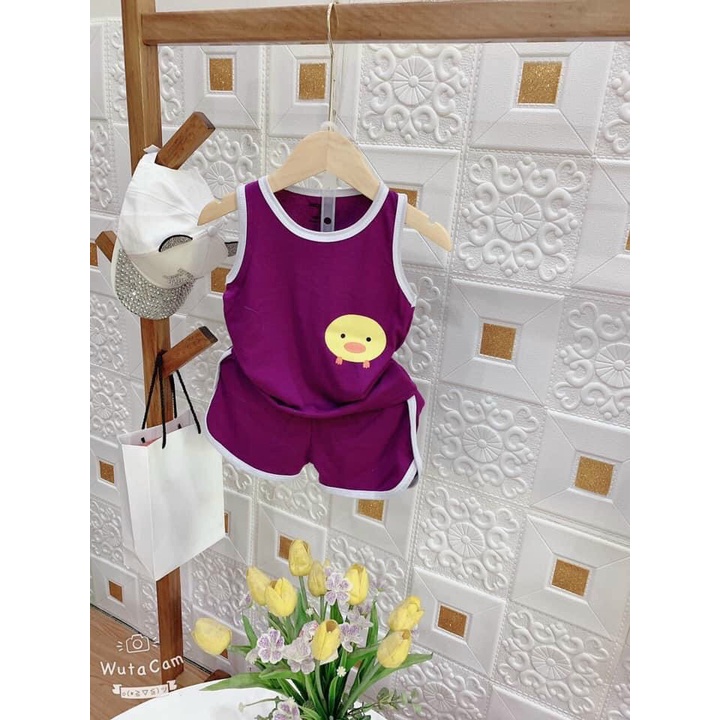 Bộ ba lỗ cún bé trai , bộ sát nách cho bé gái chất cotton in động vật mềm mát - SUMO KIDS