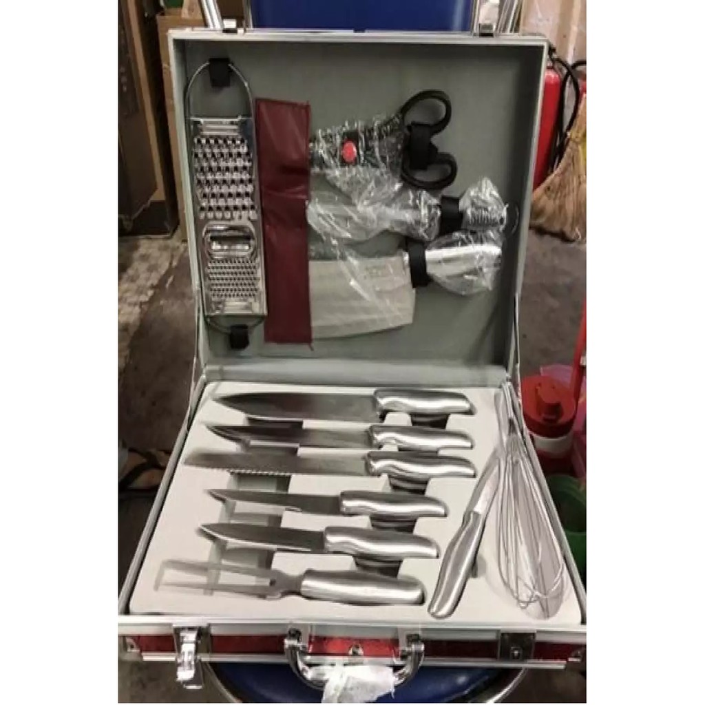 Bộ dao 12 món inox sản phẩm thích hợp cho viêc nội trợ( hộp đựng vali)