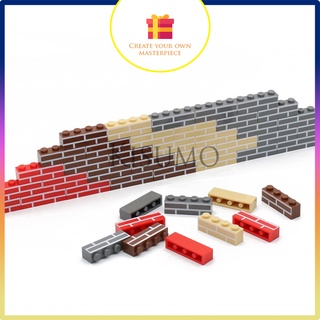 đồ chơi giáo dục lắp ráp   logo moc combo 10 gạch tường có vân trắng 1x4 d2