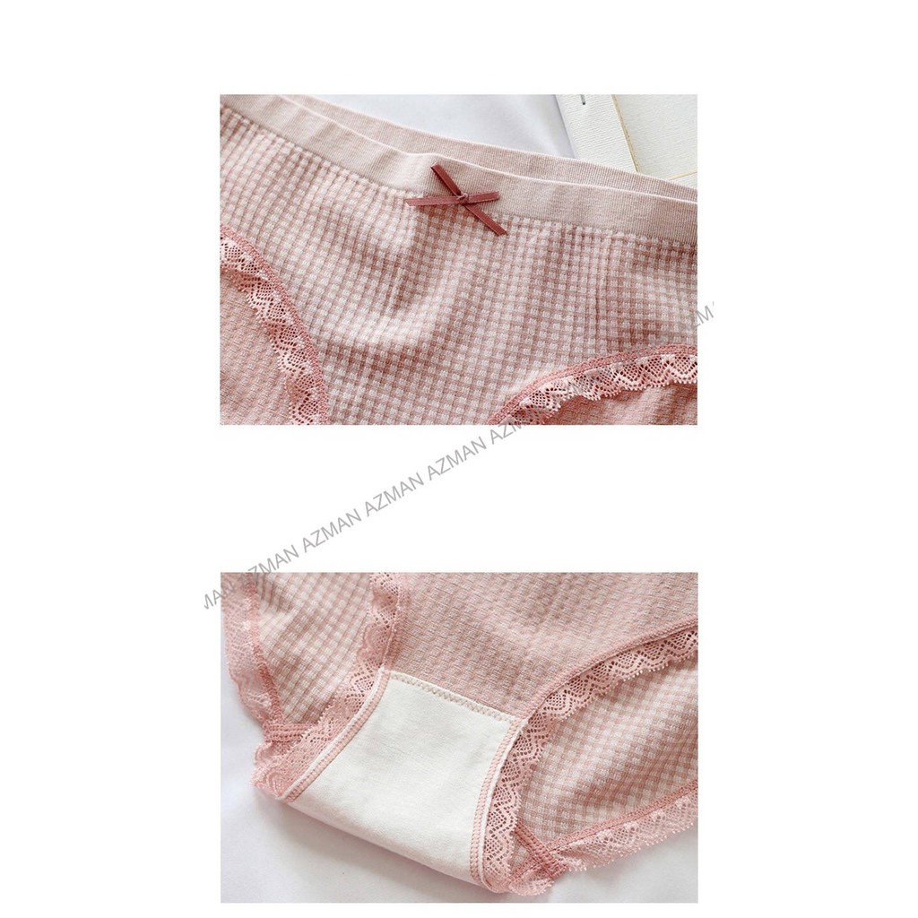 Quần Lót Nữ Cotton Viền Ren Kháng Khuẩn,Quần chip nữ Kẻ ô Cao Cấp Nhiều Màu Dễ Thương QL04