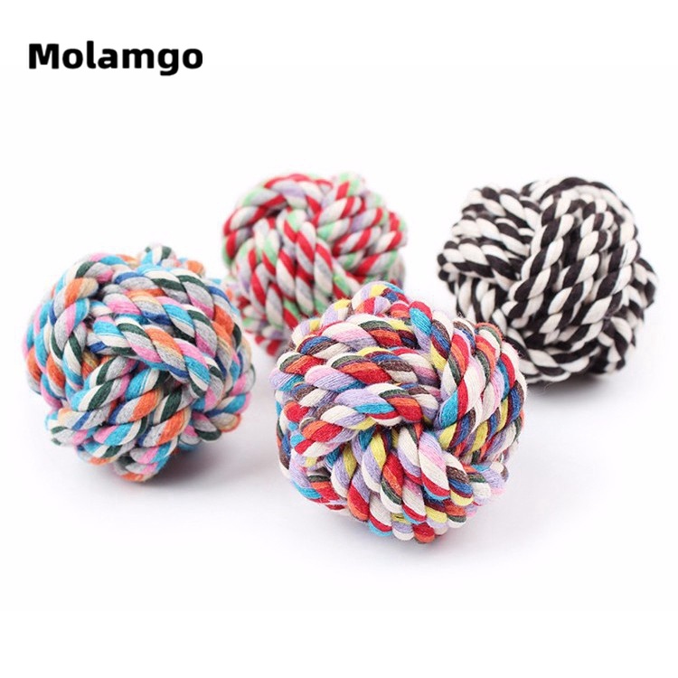 MOLAMGO Banh Đồ Chơi Bằng Dây Cotton, Làm Sạch Răng Cho Thú Cưng
