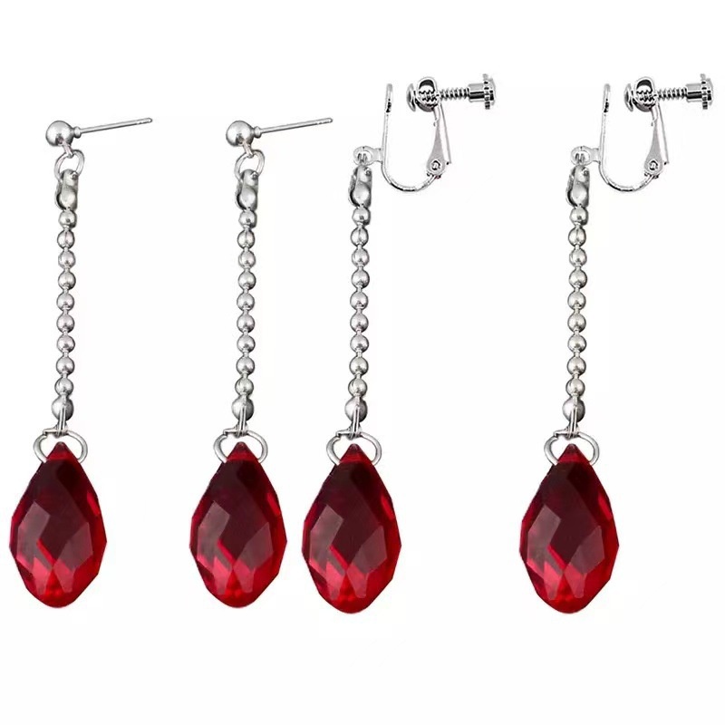 Bông Tai Hình Giọt Nước Đính Kim Cương Giả Phong Cách Thanh Lịch Thời Trang