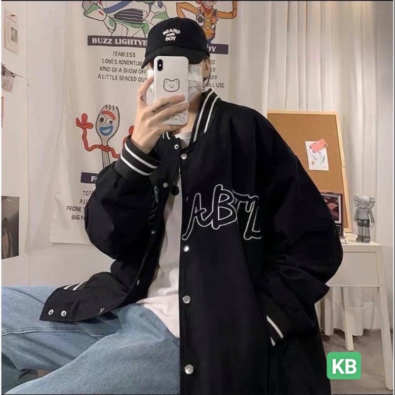Áo Khoác Bomber ABJ Gió 1 Lớp From Thụng Dáng Unisex Nam Nữ