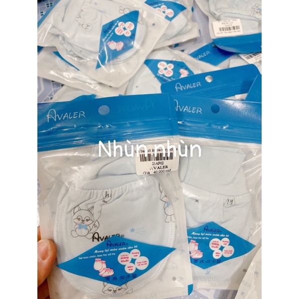 {Nhùn nhùn} {Hà Nam}Set bao tay bao chân Avaler sợi tre gồm 1 đôi bao tay 1 đôi bao chân dành cho trẻ sơ sinh