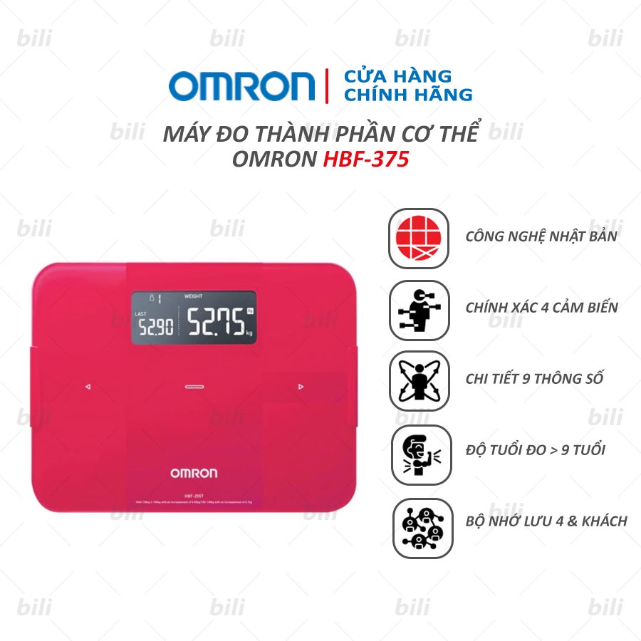 Máy đo thành phần cơ thể & lượng mỡ OMRON HBF-255T - Công nghệ Nhật Bản cho kết quả chính xác, kết nối điện thoại
