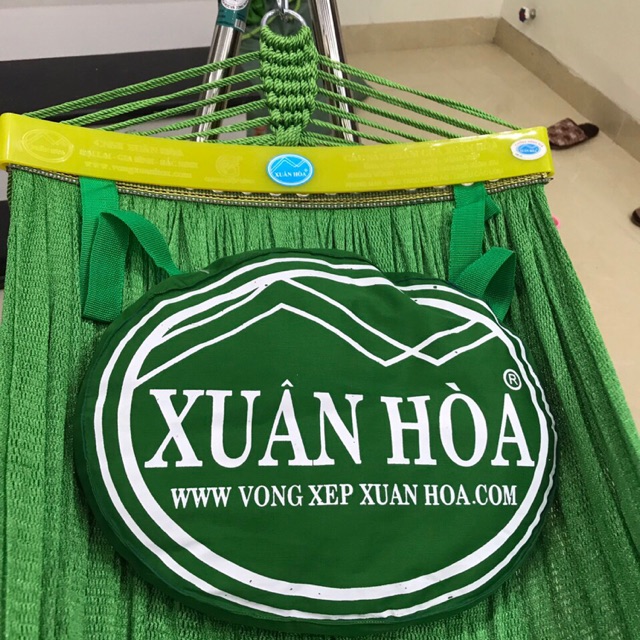 Bộ võng xếp Xuân Hoà inox + lưới cán nhựa kèm gối