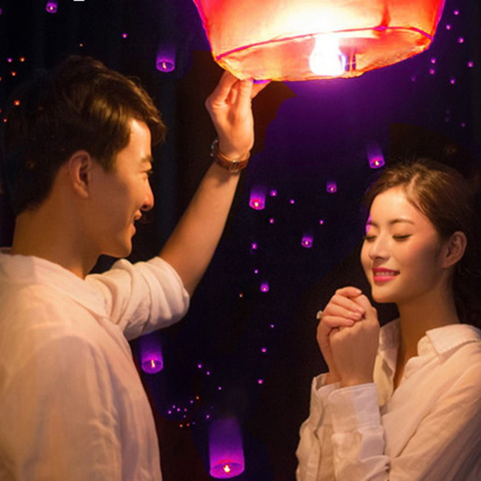 cái lồng đèn ước Kong Ming Lantern Đèn lồng giấy thả điều ước trang trí cho đám cưới / Trang Trí Lễ Hội Đèn Lồng Trung Giấy Tròn Tết Nguyên Đán